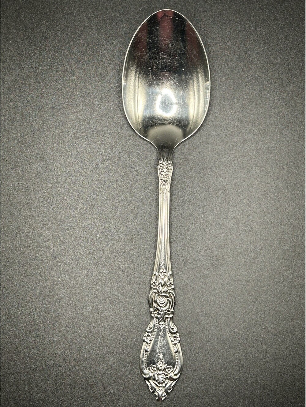 Vintage Pair Oneida Wordsworth Serving Spoons Stainless Flatware Silverware